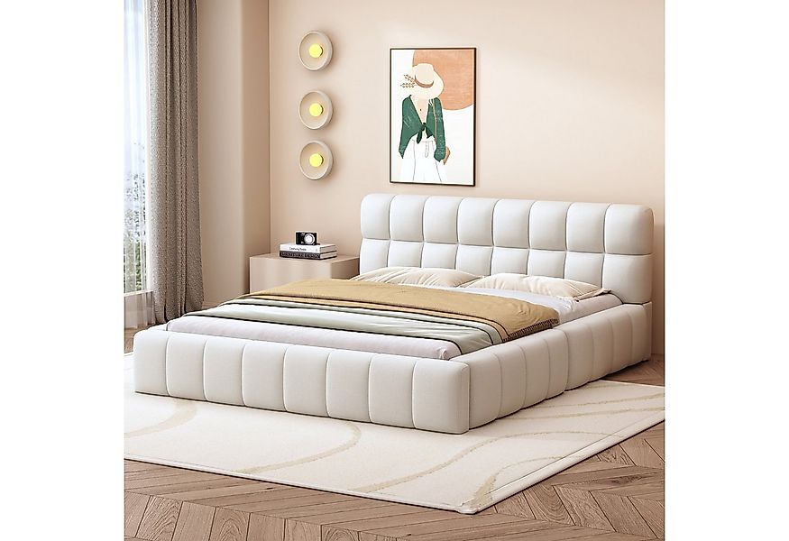 Merax Polsterbett 140x200 cm mit Lattenrost (1-tlg), Bodenbett Jugendbett D günstig online kaufen