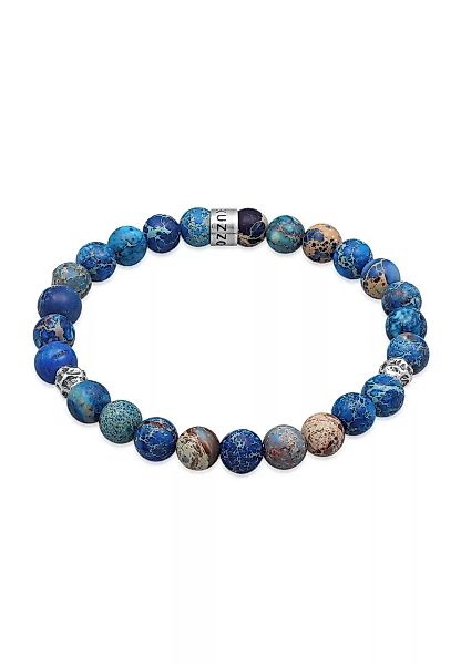 Kuzzoi Armband "Herren Achat Perlen Blau Beads 925 Silber" günstig online kaufen