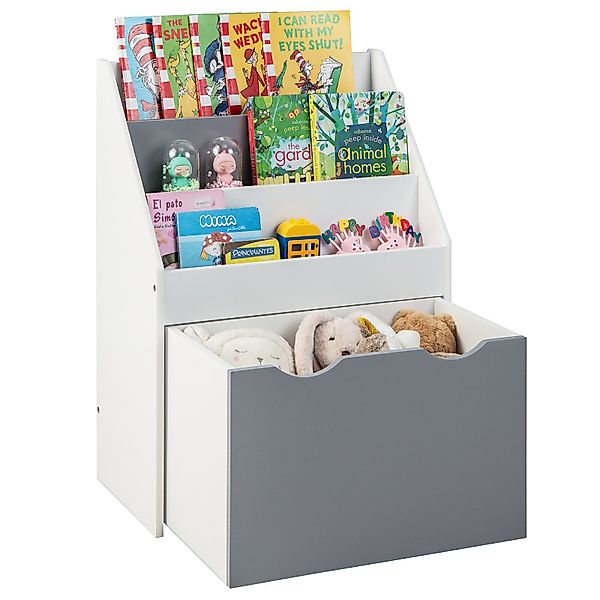 COSTWAY Kinderregal Spielzeugregal, mit 3 Ablagefächer, günstig online kaufen