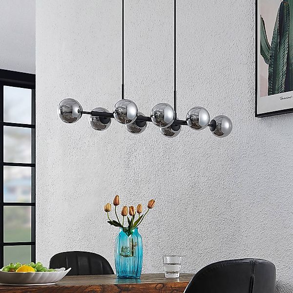 Lindby Kiamo Hängeleuchte mit Glasschirmen, smoke günstig online kaufen