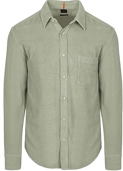 BOSS Relegant Hemd Corduroy Grün - Größe L günstig online kaufen