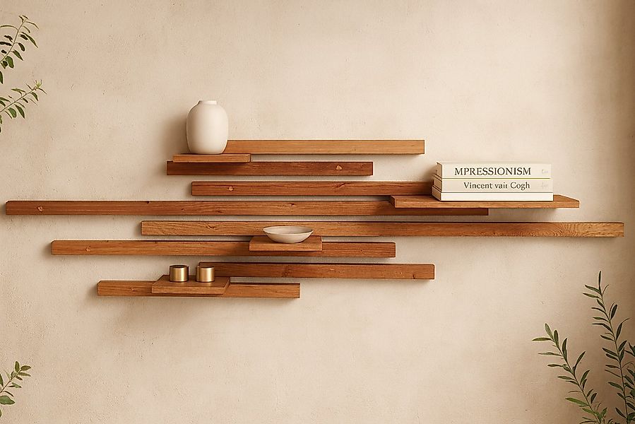 Living Oak Wandregal Eiche in verschiedenen Ausführungen, hangefertigt in D günstig online kaufen