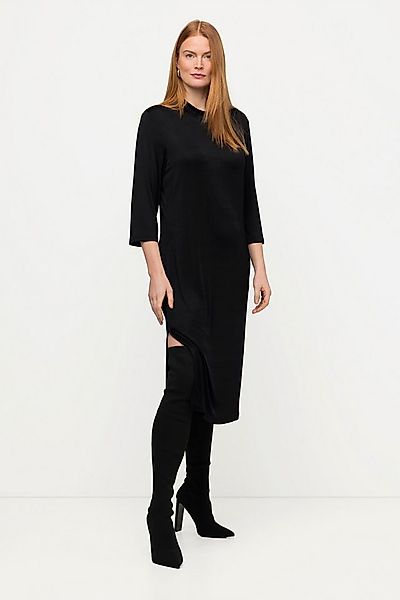 Ulla Popken Jerseykleid Midi-Slinkykleid A-Linie Stehkragen 3/4-Arm günstig online kaufen