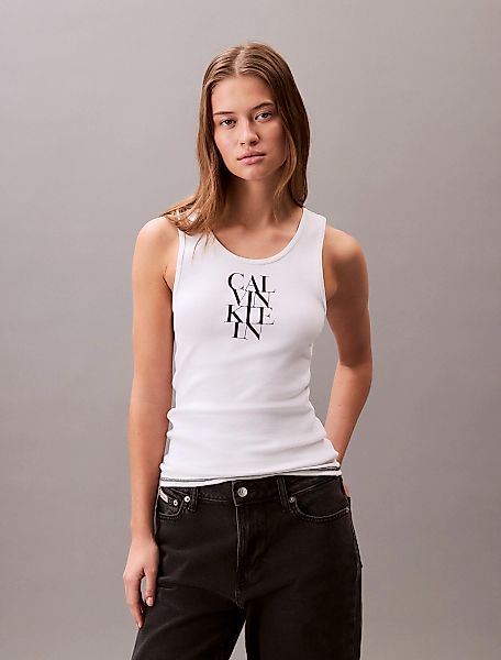 Calvin Klein Jeans Tanktop "SL COTTON RIB SOLID TANK", Mit tiefem Rundhalsa günstig online kaufen
