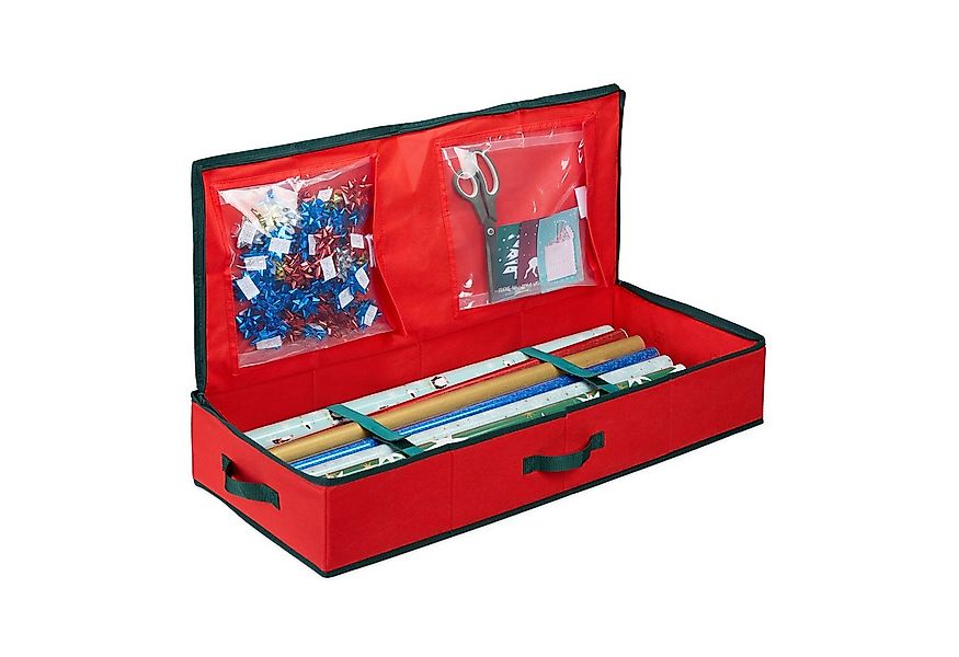 relaxdays Aufbewahrungsbox Rote Geschenkpapier Aufbewahrungsbox günstig online kaufen