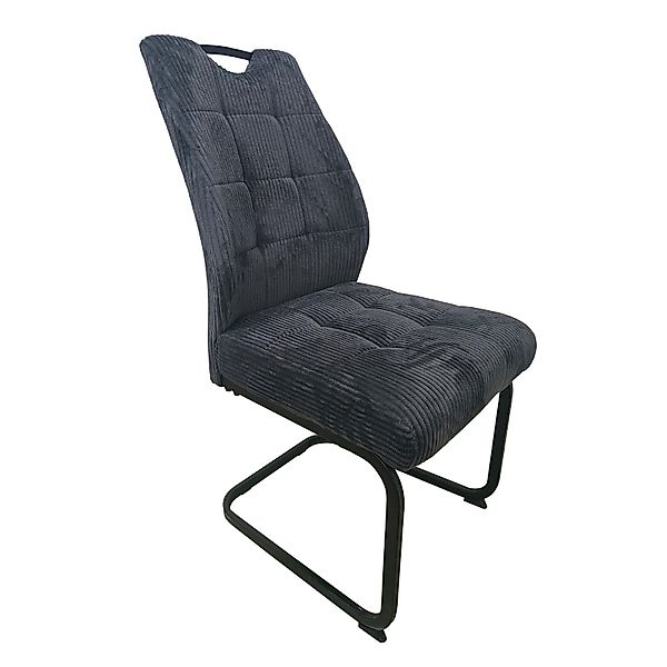 HTI-Living Esszimmerstuhl Schwingstuhl Marek Cord Dunkelgrau günstig online kaufen