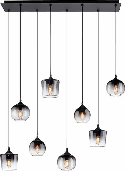 JUST LIGHT Pendelleuchte »ZEA«, 8 flammig, Leuchtmittel E14   ohne Leuchtmi günstig online kaufen