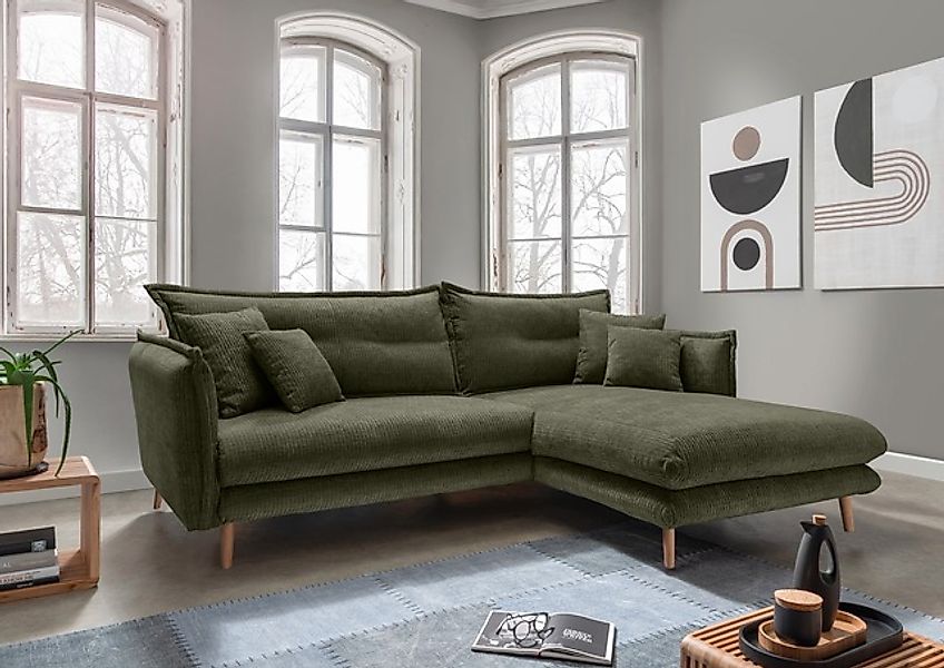 Home affaire Ecksofa »Lazio modern und bequem, schmale Armlehnen, tolle Det günstig online kaufen