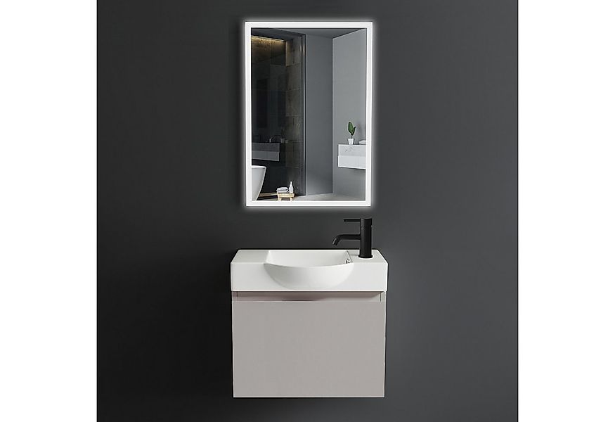 Alpenberger Badmöbel-Set Waschbecken mit Unterschrank 55 cm Breit, (Waschti günstig online kaufen