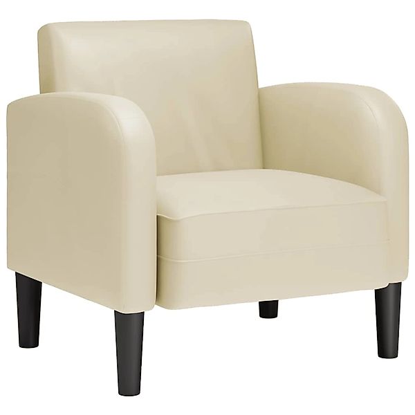vidaXL Sessel mit Armlehnen Creme 54 cm Kunstleder 4100530 günstig online kaufen