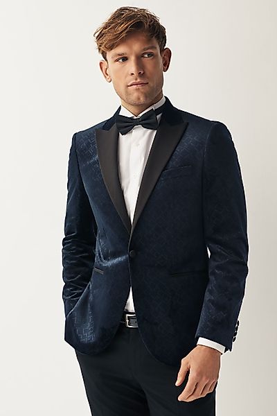 Next Sakko Gemustertes Samtsakko im Slim günstig online kaufen