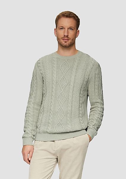 s.Oliver Longpullover Strickpullover Strickpullover mit Zopfmuster günstig online kaufen