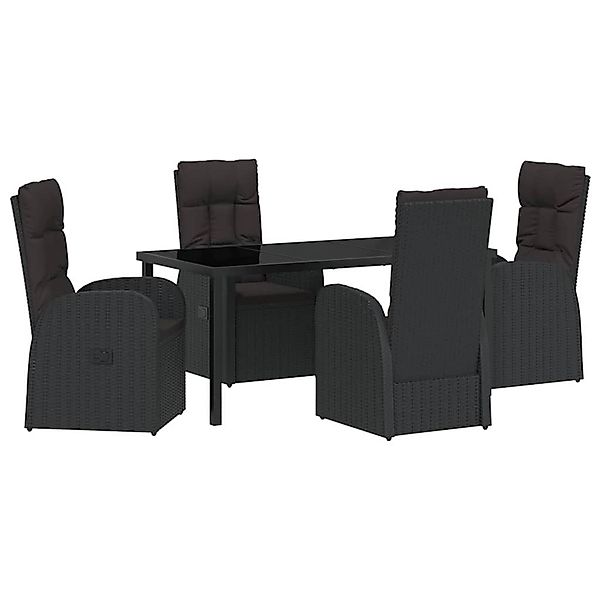 vidaXL Garten Essgruppe mit Kissen 5-Tlg Schwarz Poly Rattan 3379509 günstig online kaufen
