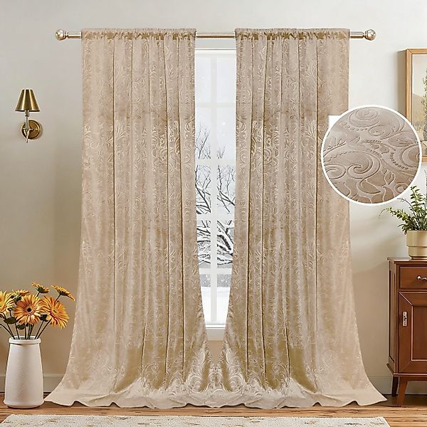 LMaxhome Gardine Samt Zerkleinert Velvet Vorhang günstig online kaufen