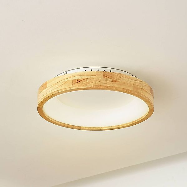 Lucande LED-Deckenleuchte Samvel, Ø 40 cm, Holz günstig online kaufen