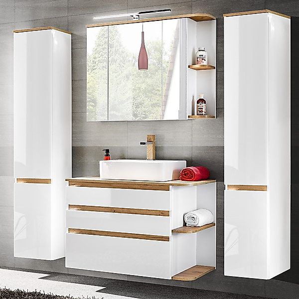 Lomadox Badmöbel-Set CAMPOS-56, (Spar-Set, 6-St), weiß günstig online kaufen