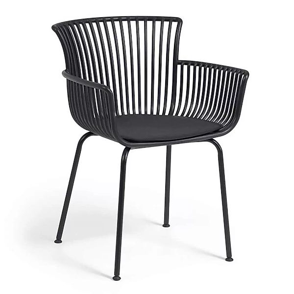 Gartenstühle in Schwarz Kunststoff & Metall (4er Set) günstig online kaufen