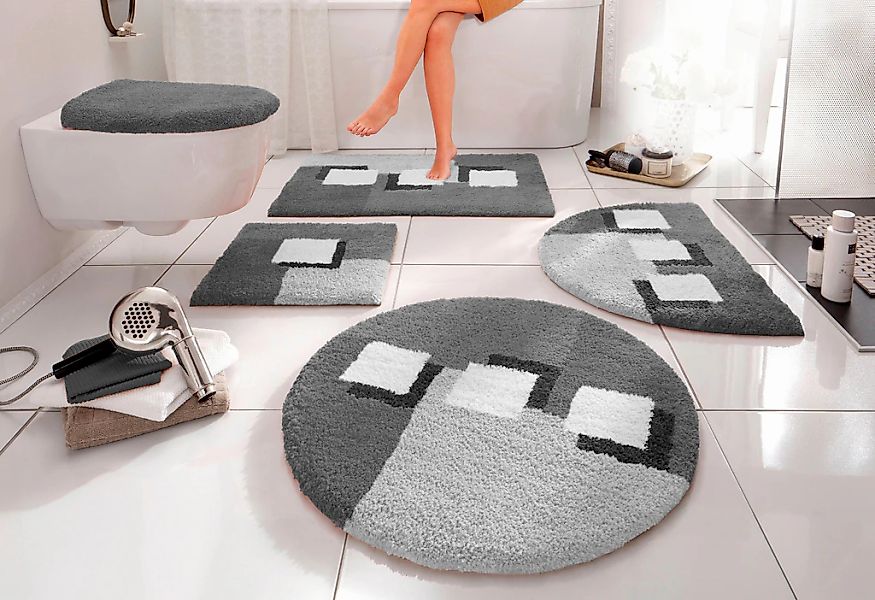 OTTO home Badematte "Ada, Badvorleger, Badezimmer Teppich" Höhe 21 mm rutsc günstig online kaufen