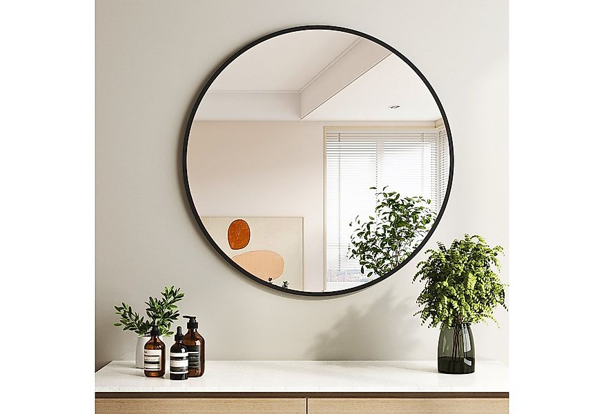 Hopibath Spiegel flur Rund Flurspiegel Wandspiegel Schwarz (Rundspiegel, 40 günstig online kaufen