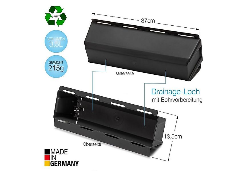 BigDean Blumenkasten Paletten-Einsatz zum Einhängen 37cm anthrazit Pflanzka günstig online kaufen