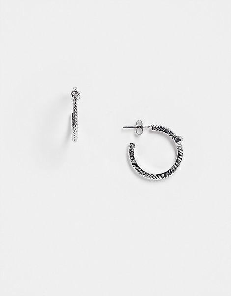 French Connection – Silberfarbene Ohrringe im verdrehten Design mit Perlend günstig online kaufen