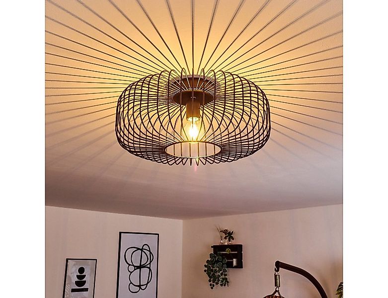 hofstein Deckenleuchte »Pieris« runde Deckenlampe aus Metall in Schwarz, oh günstig online kaufen