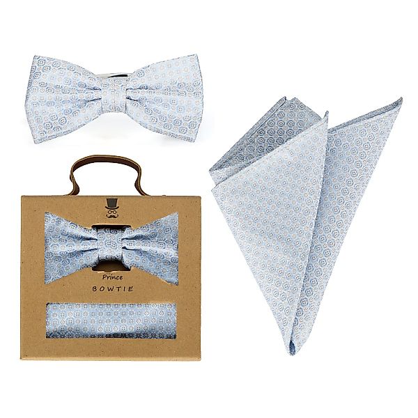 Prince BOWTIE Fliege und Einstecktuch im Set Farbe hellblau Größe: One Size günstig online kaufen