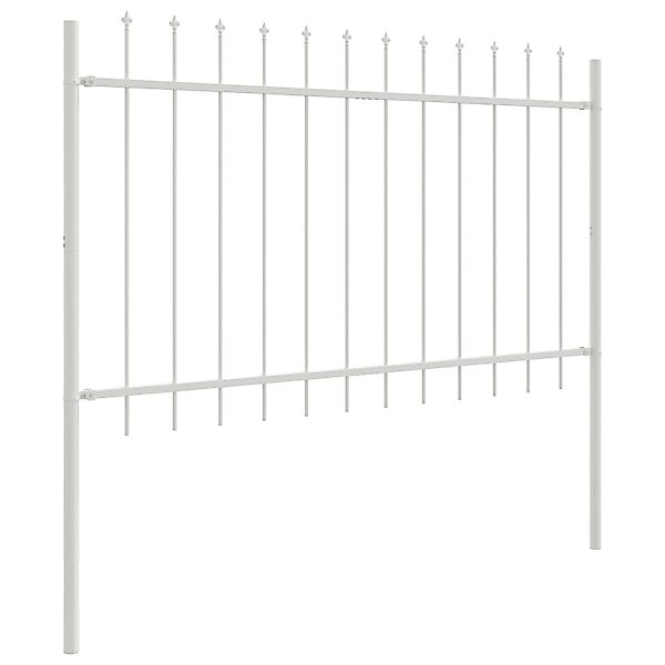 vidaXL Gartenzaun Gartenzaun mit Speer-Spitze Weiß günstig online kaufen