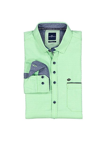 Engbers Langarmhemd engbers Herren Langarm-Hemd gemustert, Hellgruen günstig online kaufen