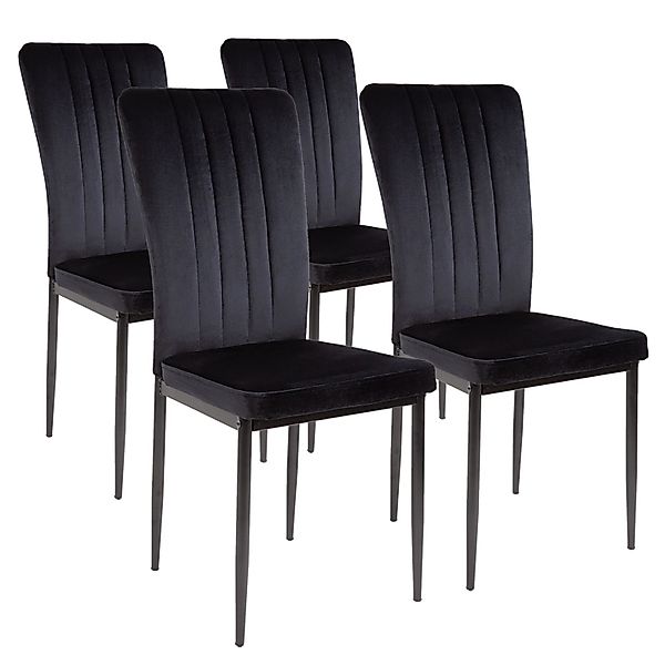 Albatros Esszimmerstühle MODENA 4er Set Schwarz günstig online kaufen