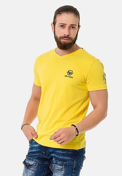 Cipo & Baxx T-Shirt T-Shirt mit Logo-Patch Prints günstig online kaufen