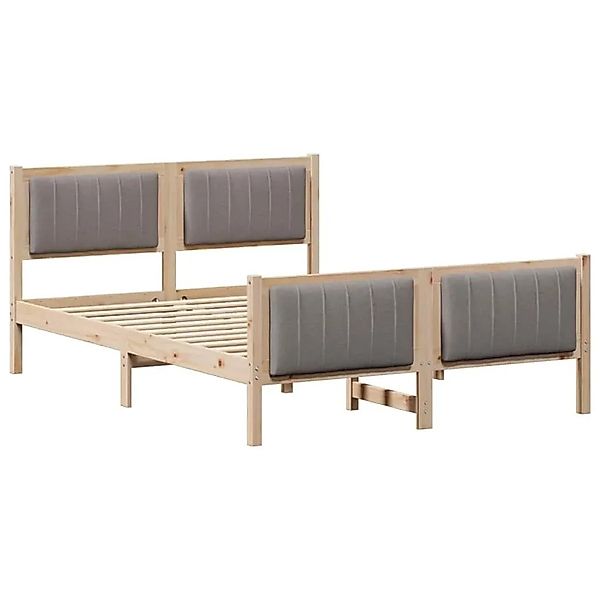 vidaXL Bettgestell Braun und Taupe 140 x 200 cm Massivholz Kiefer 3394321 günstig online kaufen