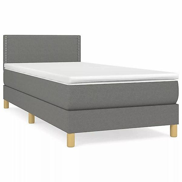 vidaXL Boxspringbett mit Matratze Dunkelgrau 100x200 cm Stoff1373257 günstig online kaufen