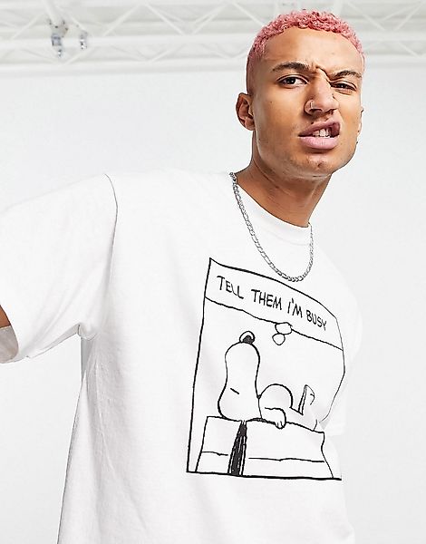Vintage Supply – T-Shirt in Weiß mit Snoopy -Grafik günstig online kaufen