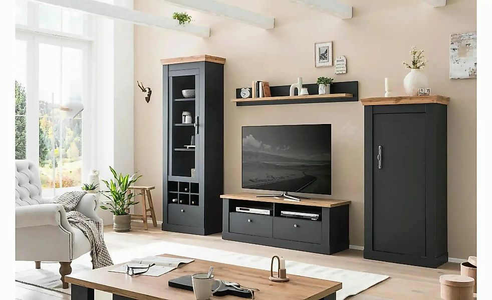 Wohnwand   ¦ grau ¦ Maße (cm): B: 299 H: 45 Kommoden & Sideboards > Wohnwän günstig online kaufen