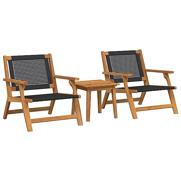 vidaXL Gartenstühle mit Tisch Set - 3 Teile in Schwarzem Akazienholz 321443 günstig online kaufen