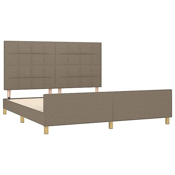 vidaXL Bettgestell Bettrahmen mit Kopfteil Taupe 160x200 cm Stoff Bett Bett günstig online kaufen