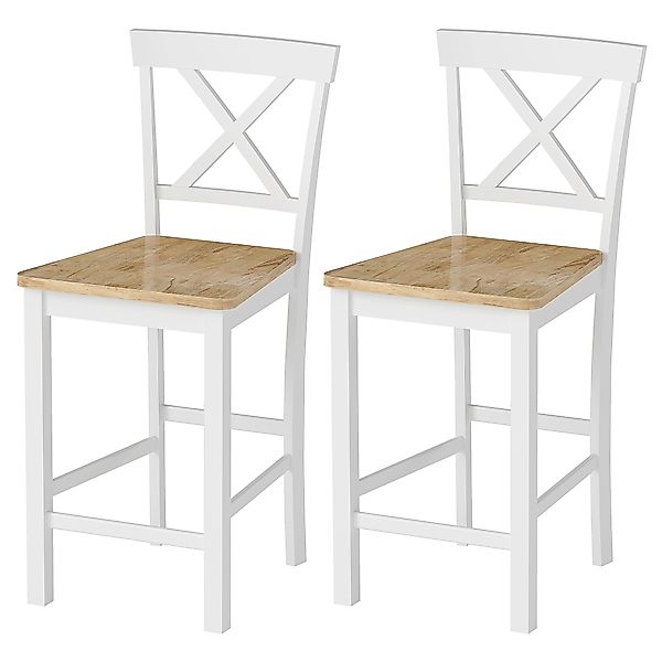 HOMCOM Barhocker 2er Set Barstuhl Armlose Küchenstühle mit Rückenlehne und günstig online kaufen