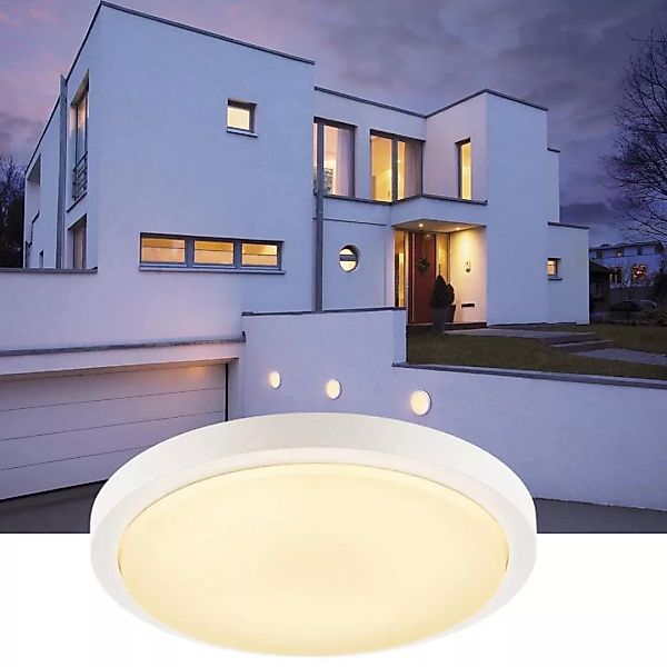 Runde LED Deckenleuchte Ainos, 3000 K, weiß, mit Sensor günstig online kaufen