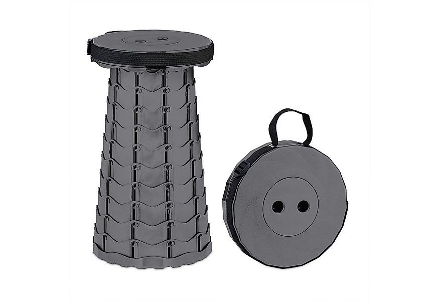 relaxdays Campinghocker Teleskophocker Camping, grau günstig online kaufen