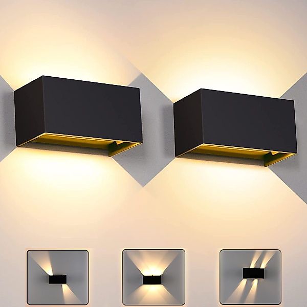 LETGOSPT Wandleuchte 12W Quader LED Wandlampe günstig online kaufen