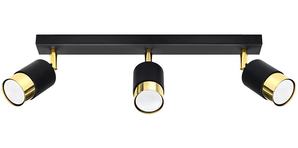 SOLLUX lighting Deckenleuchte »NERO«, 3 flammig, Leuchtmittel GU10   ohne L günstig online kaufen