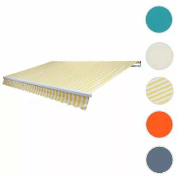 HWC Mendler Alu-Markise 3x2,5m, Polyester Gelb/Weiß gelb/weiß günstig online kaufen