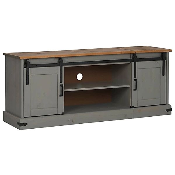 vidaXL TV-Schrank HALDEN 2 Schiebetüren Grau 150x40x60 cm Massivholz 401841 günstig online kaufen