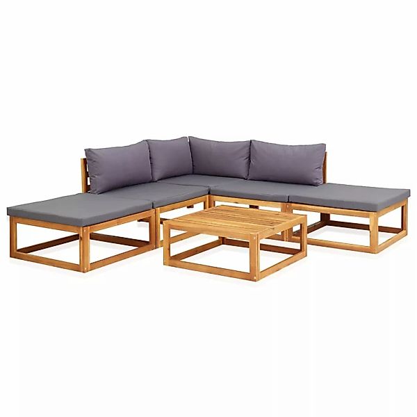 6-tlg. Garten-lounge-set Mit Auflagen Massivholz Akazie günstig online kaufen