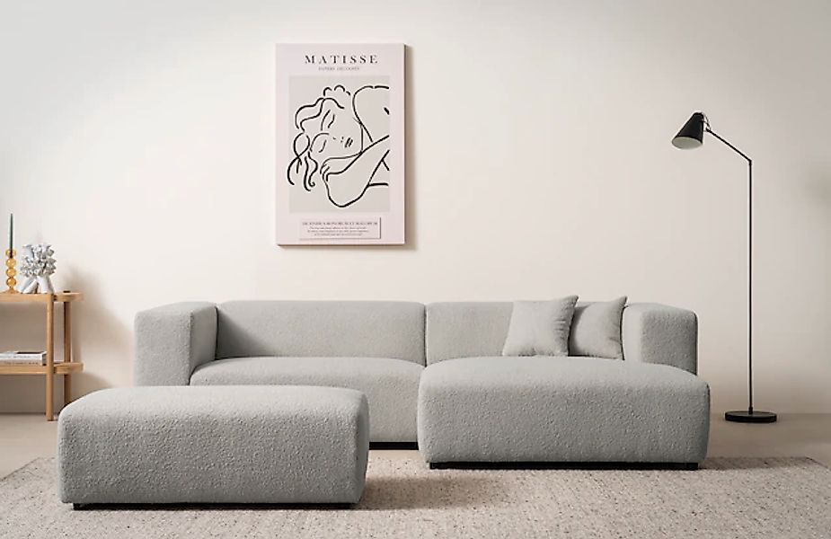 Home affaire Polsterecke »BAKELS, Ecksofa-Set mit Hocker, L-Form mit Schlaf günstig online kaufen