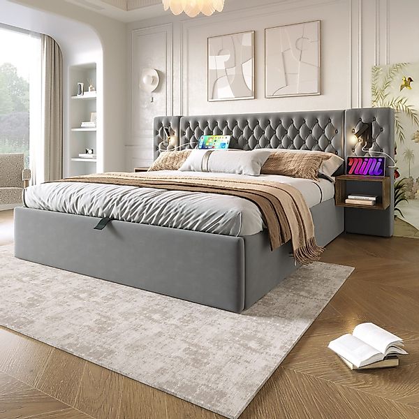 STILVORA Polsterbett Stauraumbett 160×200 Doppelbett Jugendbett günstig online kaufen