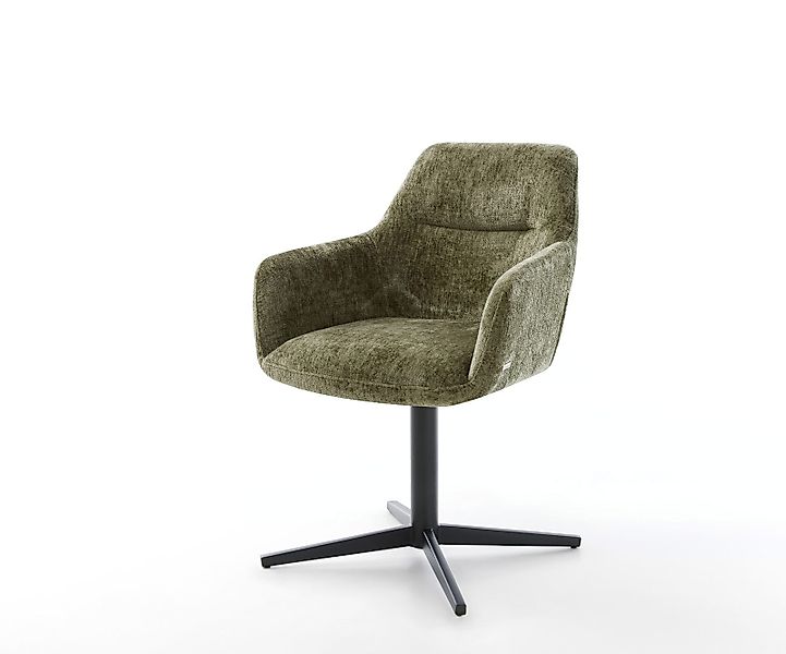 Drehstuhl Pejo-Flex Chenille Olive Fußkreuz Schwarz 360° drehbar Taschenfed günstig online kaufen