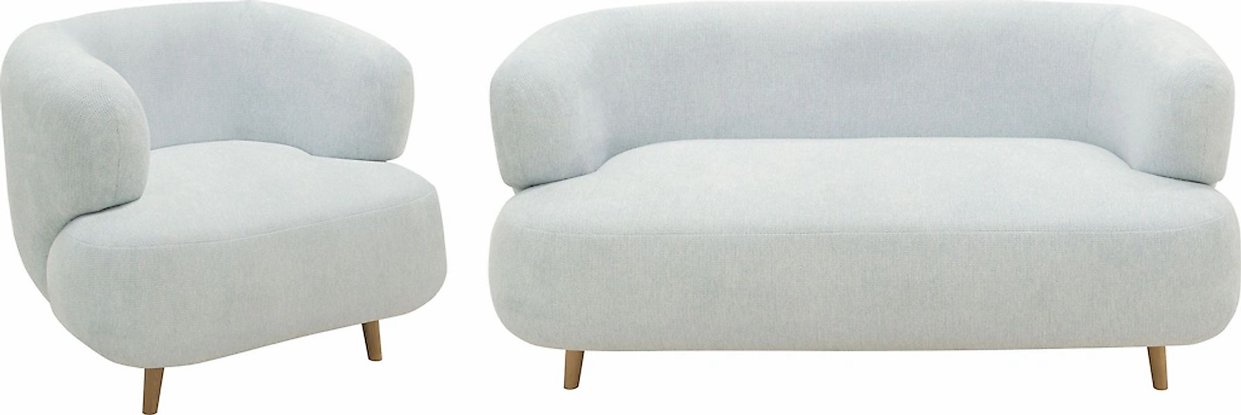 Home affaire Polstergarnitur "Tistam" 2-teilig, 2-Sitzer und Sessel, runde, günstig online kaufen