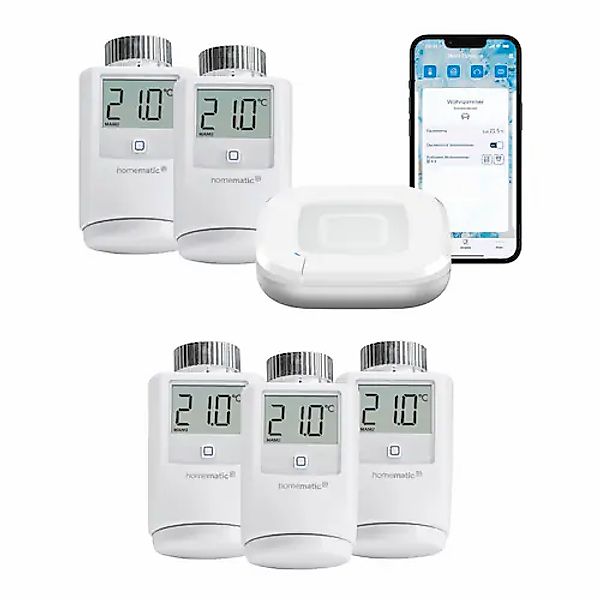 Homematic IP Heizkörperthermostat »Starter Bundle Heizen für 5 Heizkörper« günstig online kaufen